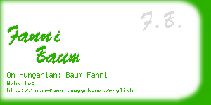 fanni baum business card